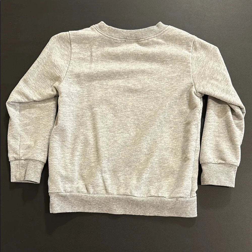 Carter's Gray 4T Sweatshirt with Yellow Construction Print Dinosaur; with Pocket